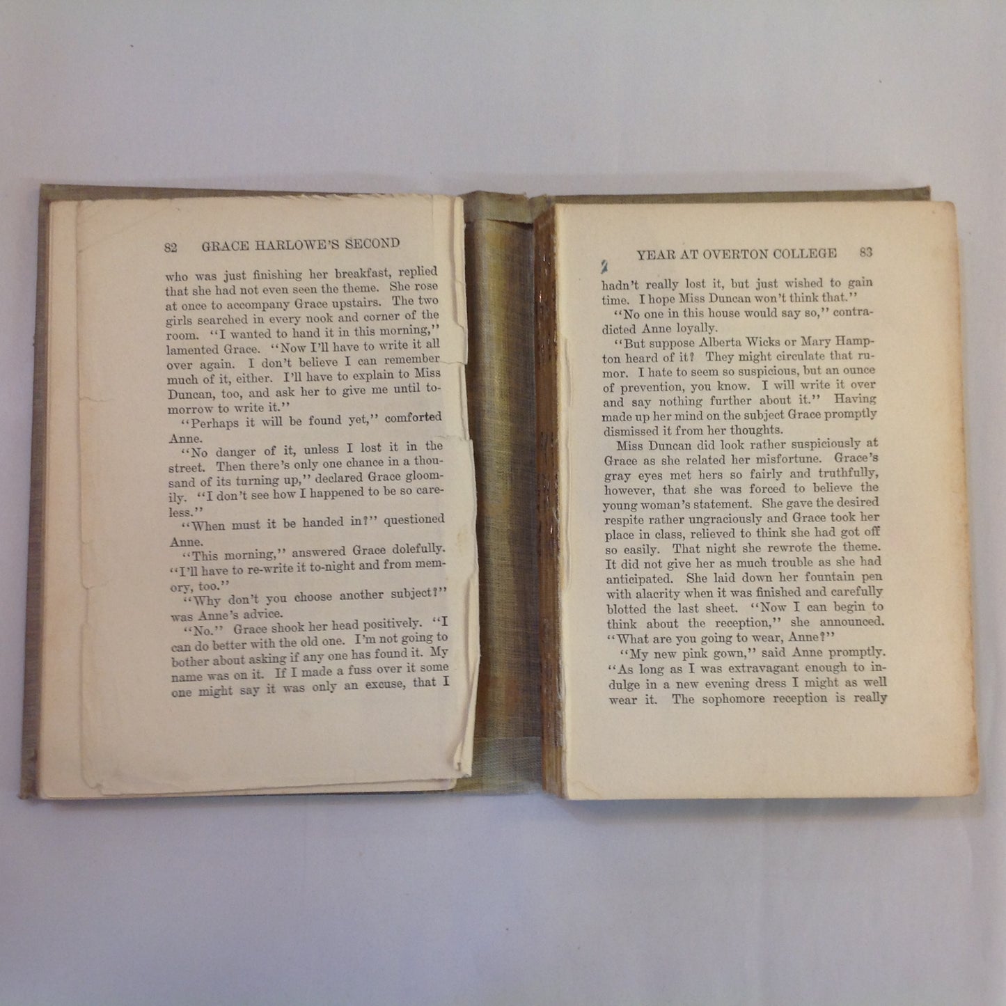 Antique 1914 Hardcover Grace Harlowe's Second Year at Overton College (The College Girls Series) Jessie Graham Flower, AM