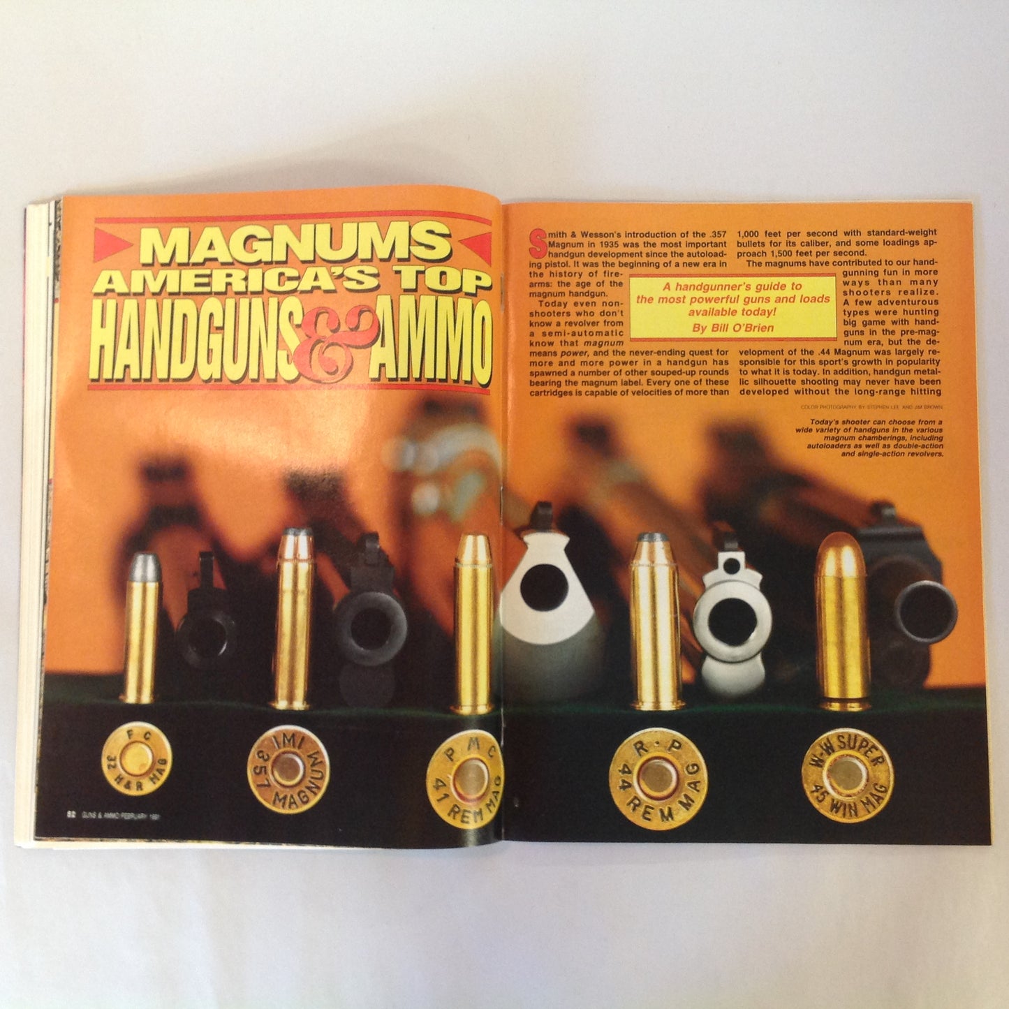 Vintage Feb 1991 Guns & Ammo Magazine Ultra-Compact 40 Point-Shoot A Handgun Double-Duty Shotguns