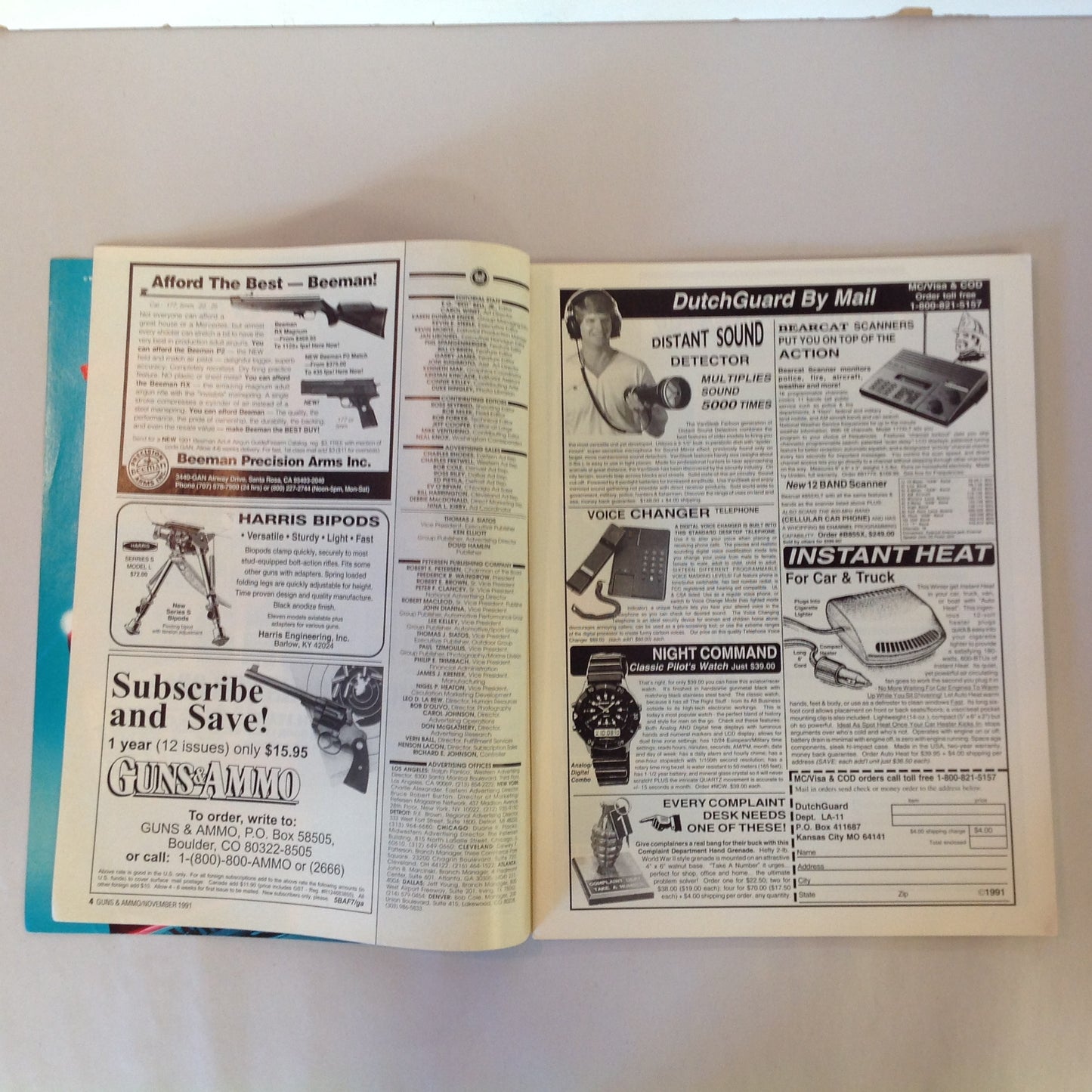 Vintage Nov 1991 Guns & Ammo Magazine 21st Century Assault Rifles Handgun Firepower Shooting Colt
