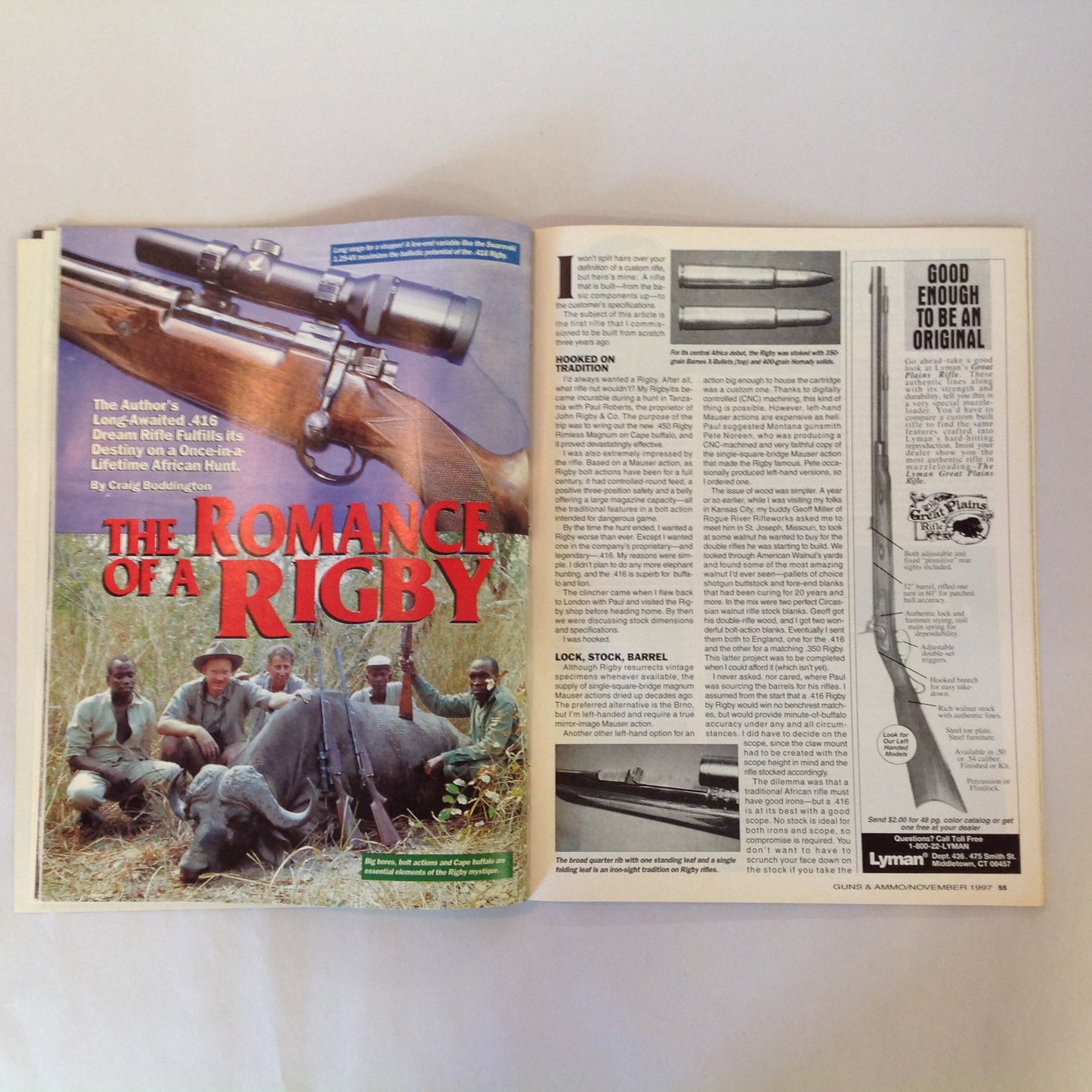 Vintage Nov 1997 Guns & Ammo Magazine Charlton Heston UN Plot to Disarm America Patton's Lost Pistols