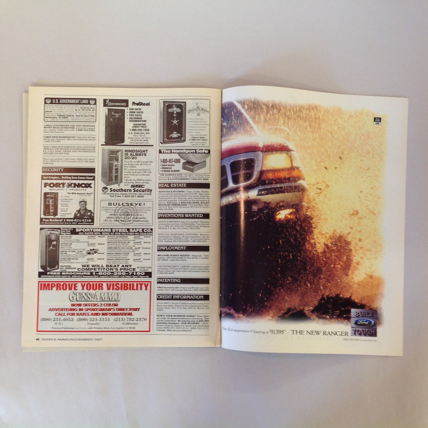 Vintage Nov 1997 Guns & Ammo Magazine Charlton Heston UN Plot to Disarm America Patton's Lost Pistols