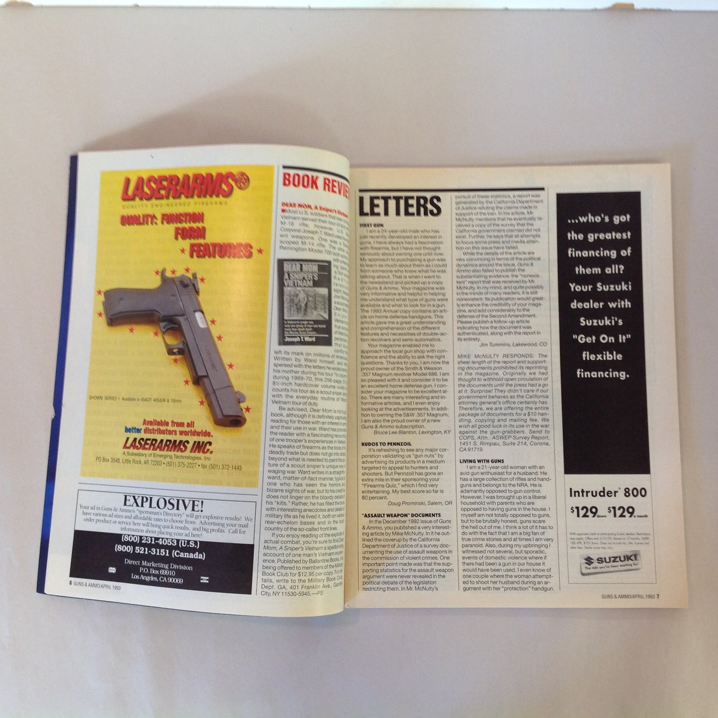 Vintage Apr 1993 Guns & Ammo Magazine AARP is Anti-Gun! Combat Handguns Defensive Pistol Shooting Used Guns