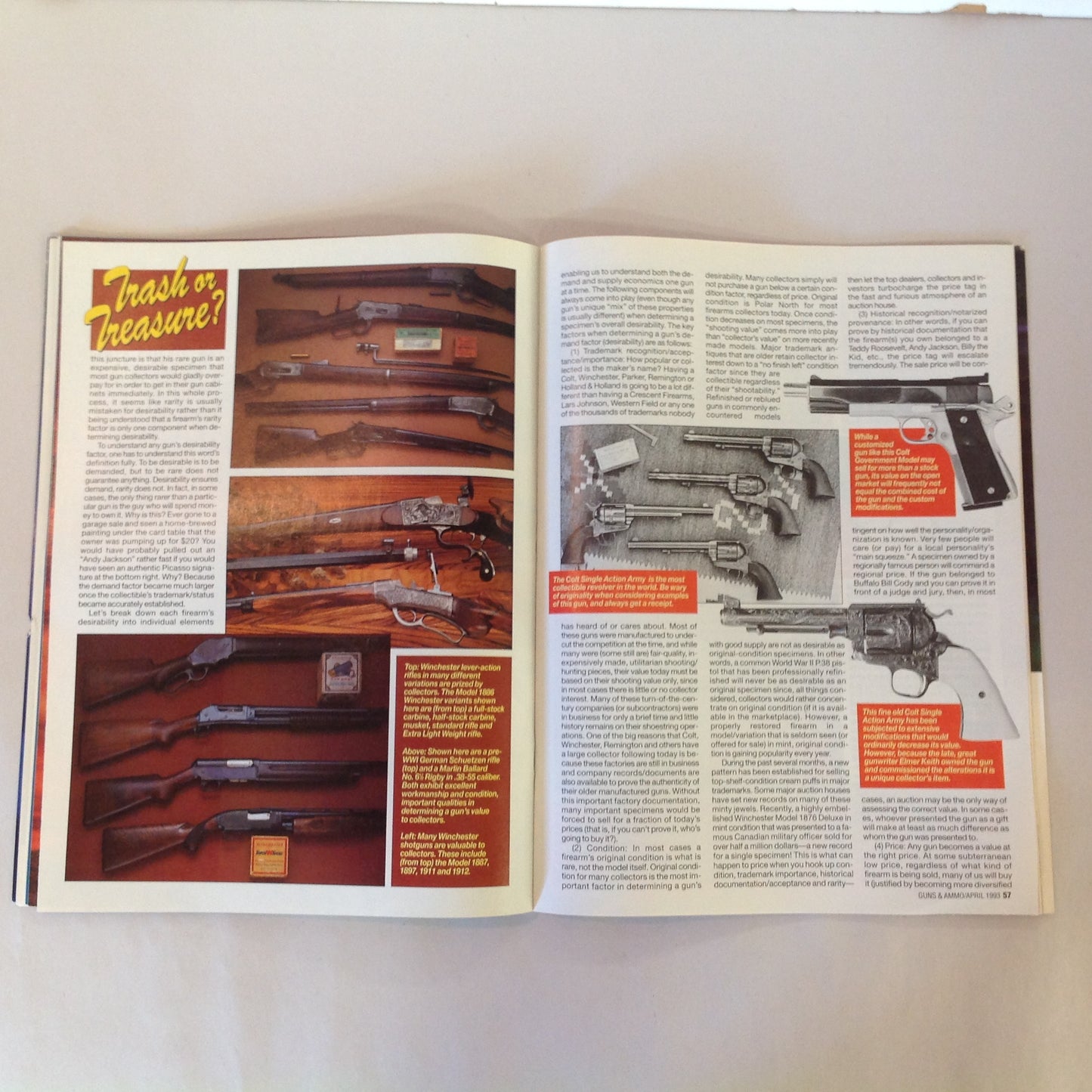 Vintage Apr 1993 Guns & Ammo Magazine AARP is Anti-Gun! Combat Handguns Defensive Pistol Shooting Used Guns