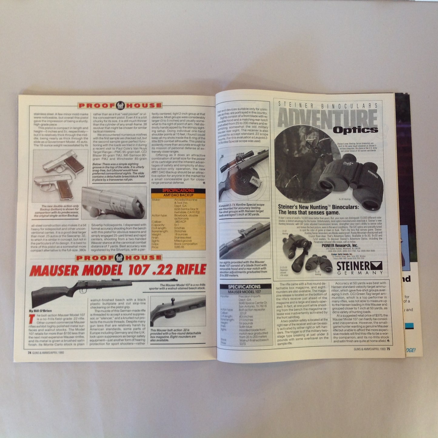 Vintage Apr 1993 Guns & Ammo Magazine AARP is Anti-Gun! Combat Handguns Defensive Pistol Shooting Used Guns