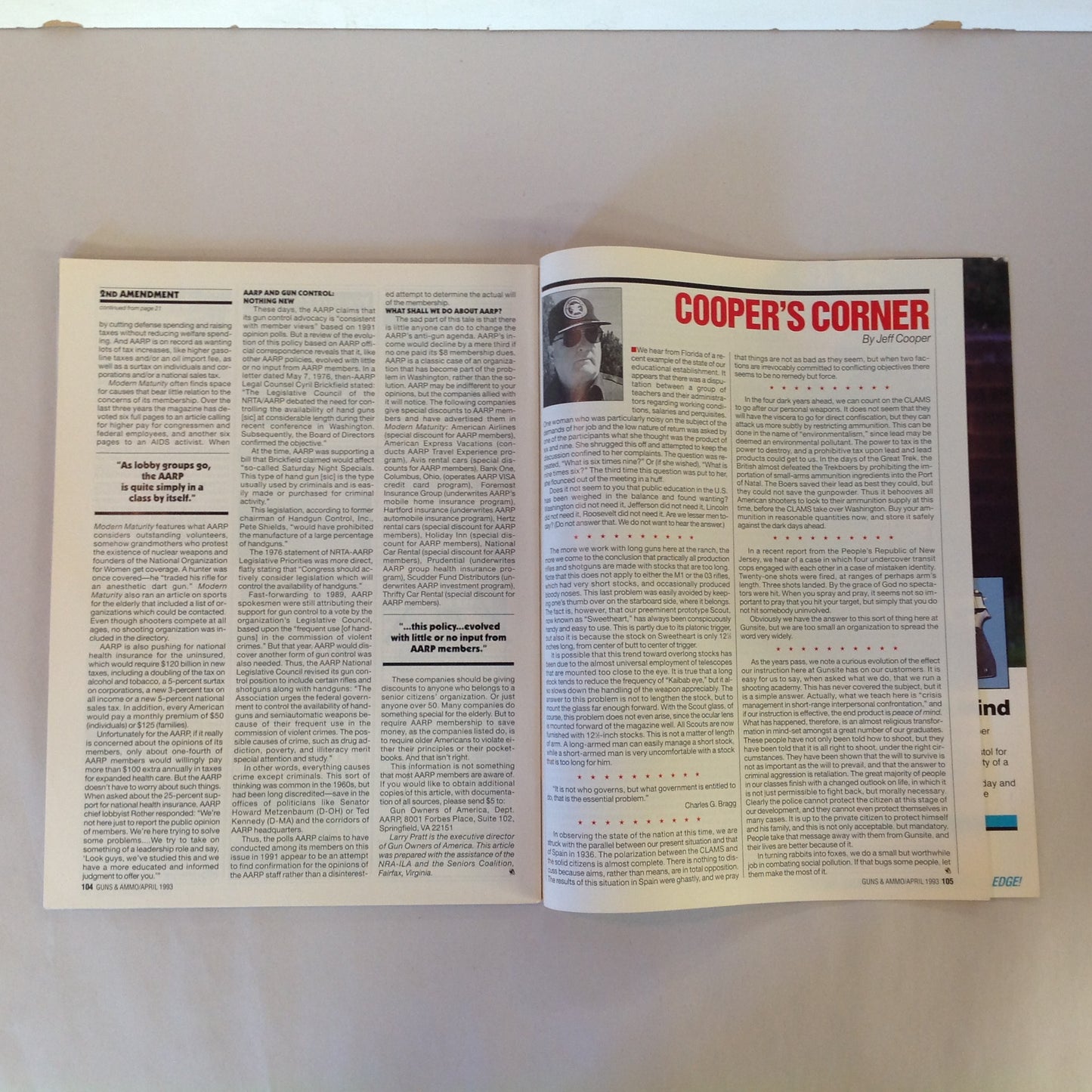 Vintage Apr 1993 Guns & Ammo Magazine AARP is Anti-Gun! Combat Handguns Defensive Pistol Shooting Used Guns