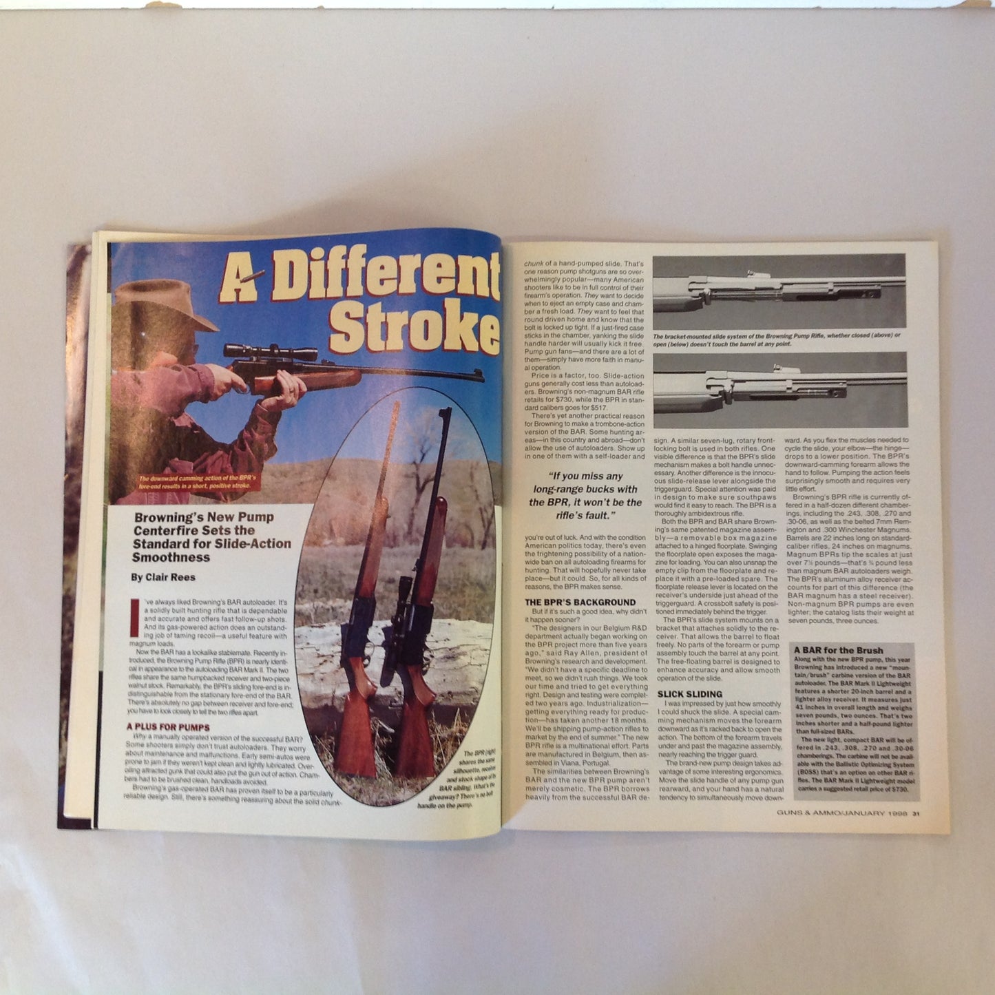 Vintage Jan 1998 Guns & Ammo Magazine 40th Anniversary First Look New Guns Semi-Auto Belt-Fed .50 BMG