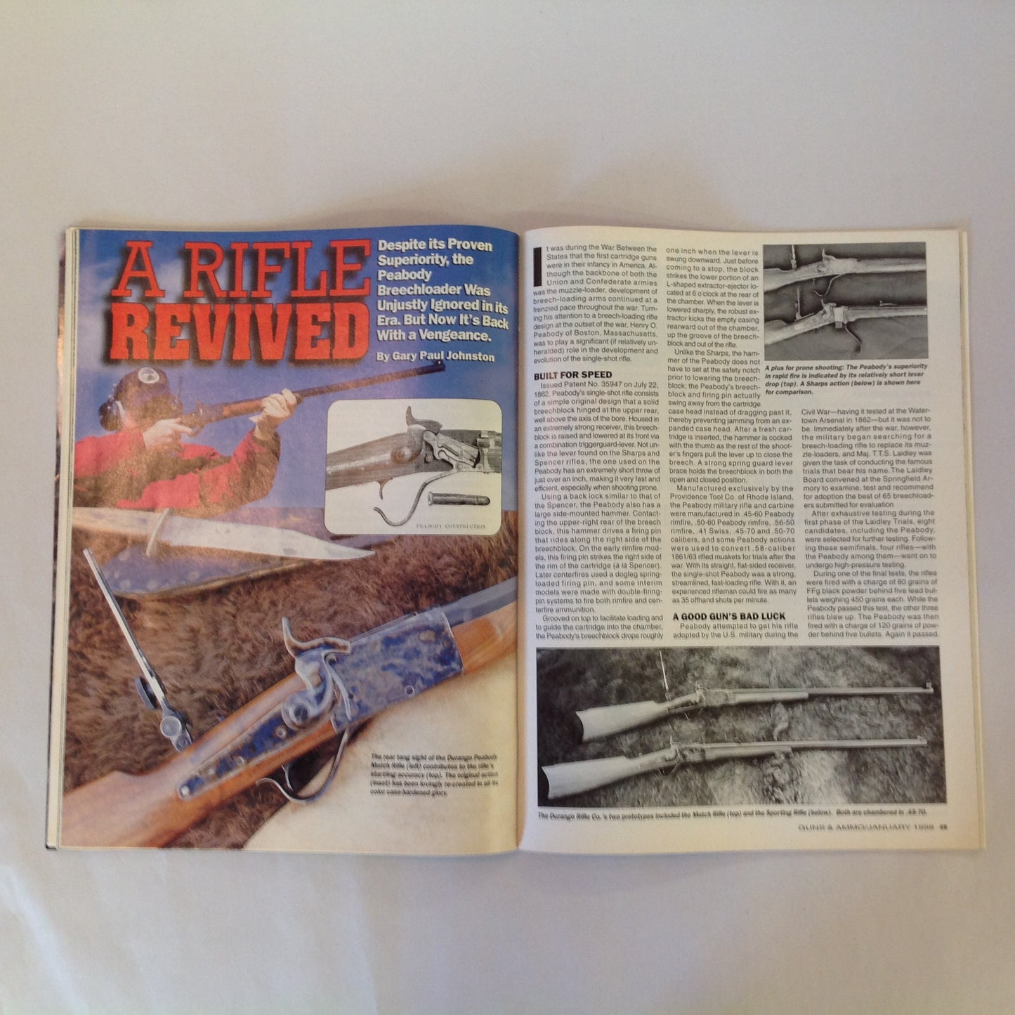 Vintage Jan 1998 Guns & Ammo Magazine 40th Anniversary First Look New Guns Semi-Auto Belt-Fed .50 BMG