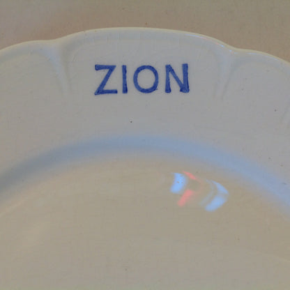 Vintage Mid Century White Porcelain Small Plate Zion Ware Restaurant Coffee Diner