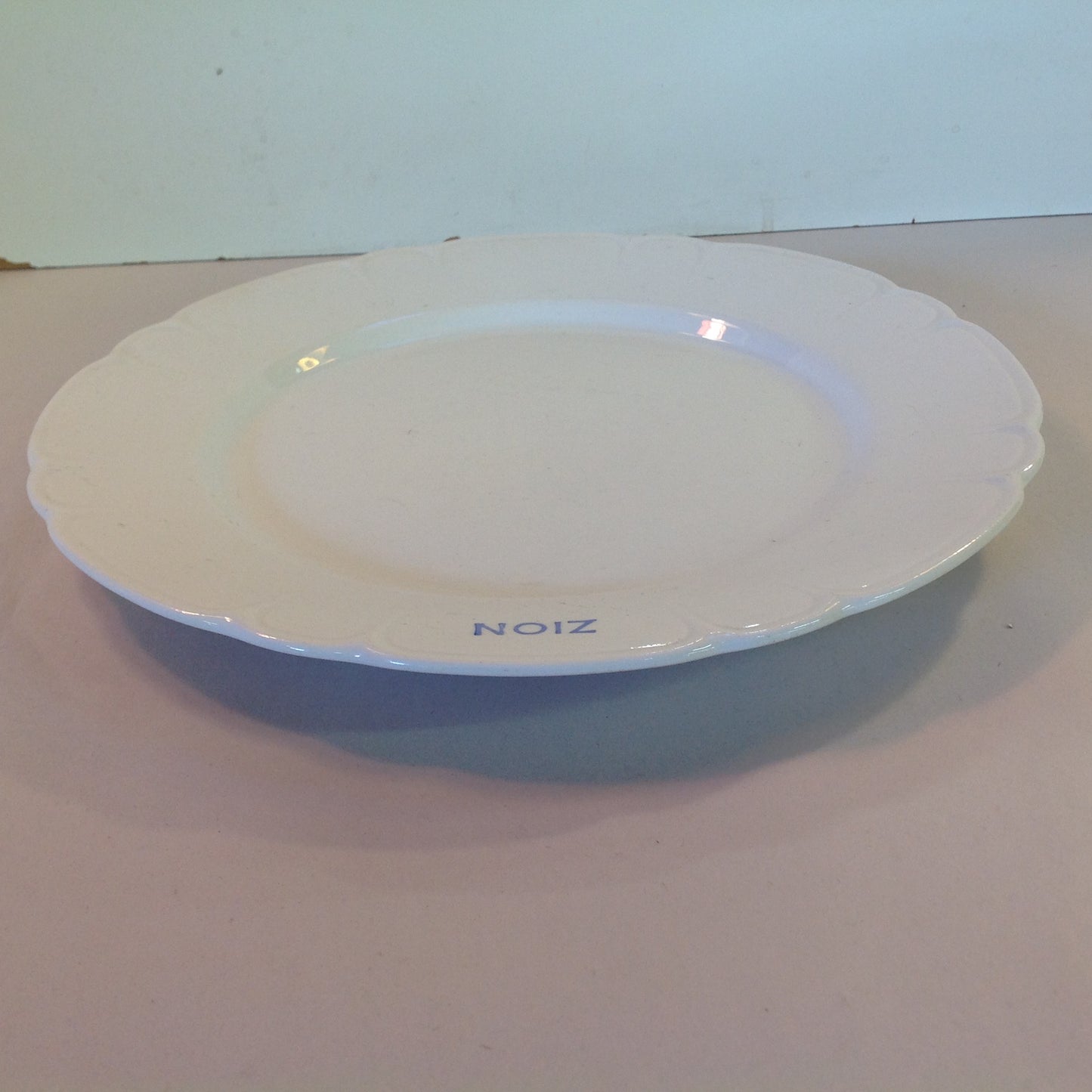 Vintage Mid Century White Porcelain Large Plate Zion Ware Restaurant Coffee Diner