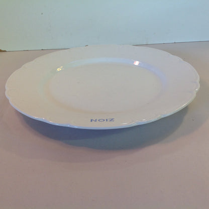 Vintage Mid Century White Porcelain Large Plate Zion Ware Restaurant Coffee Diner