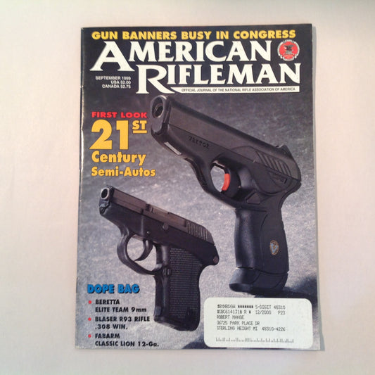 Vintage Sep 1999 American Rifleman Magazine First Look 21st Century Semi-Autos