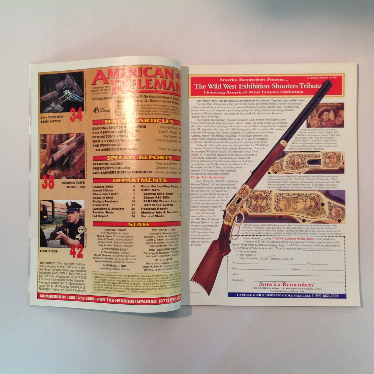 Vintage Sep 1999 American Rifleman Magazine First Look 21st Century Semi-Autos