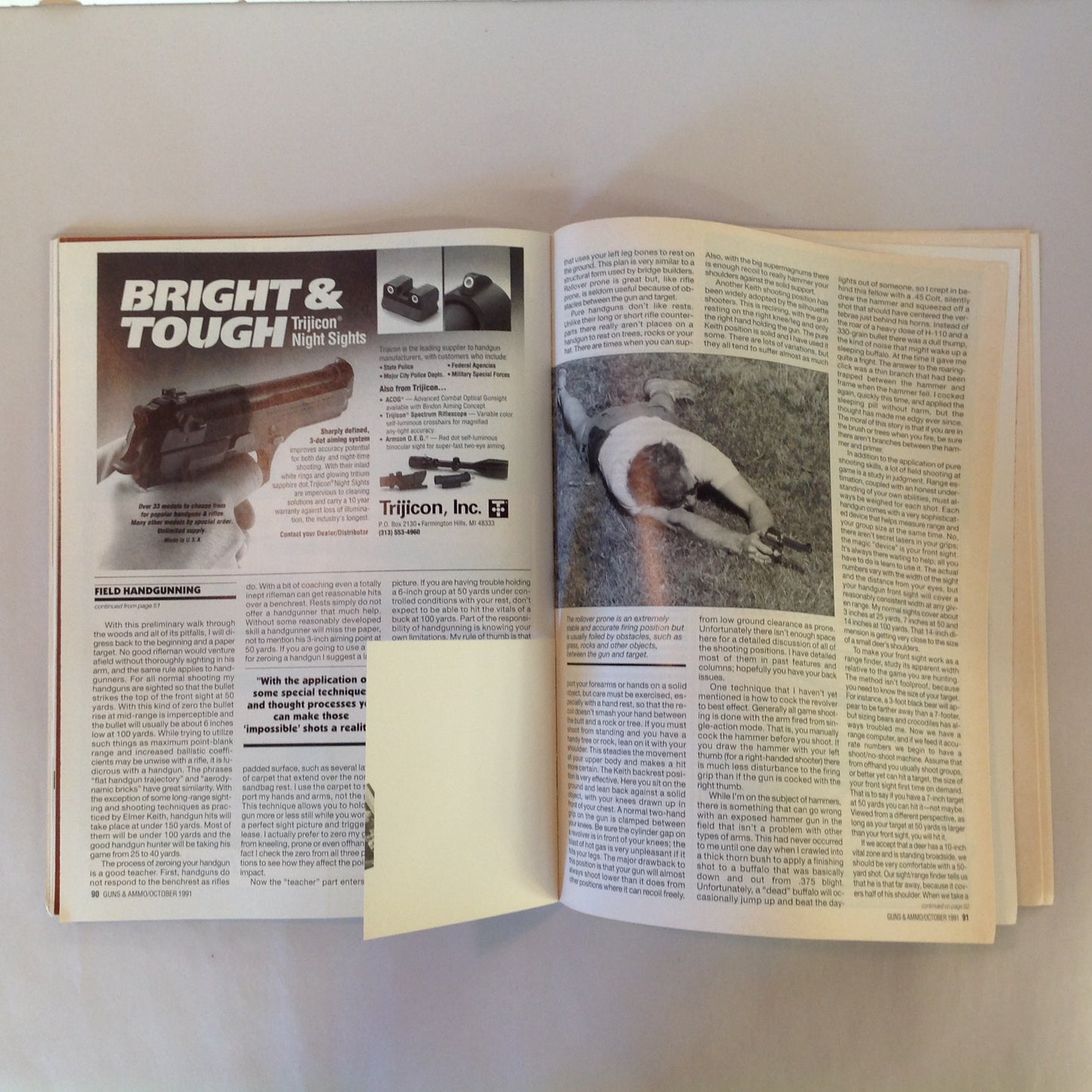 Vintage Oct 1991 Guns & Ammo Magazine Special Handguns Issue
