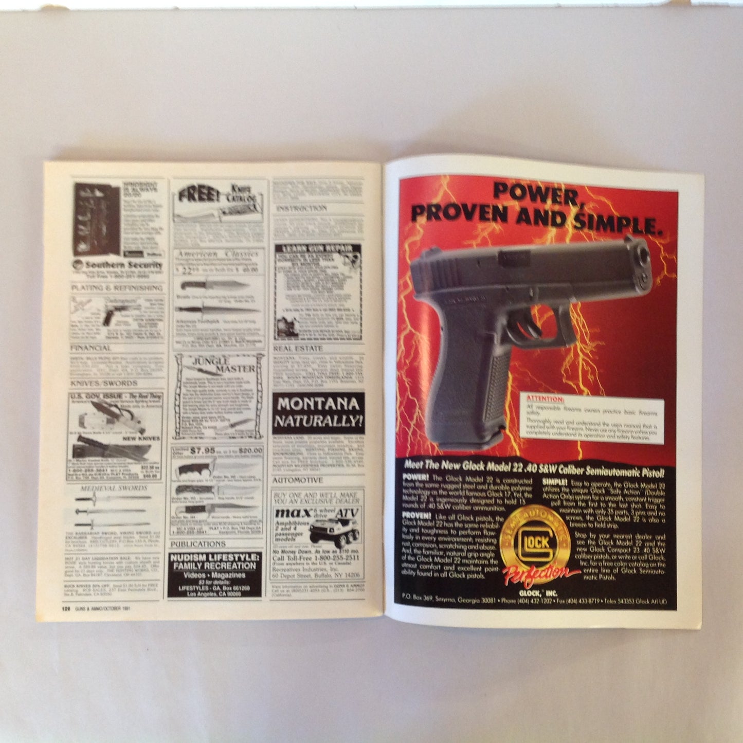 Vintage Oct 1991 Guns & Ammo Magazine Special Handguns Issue