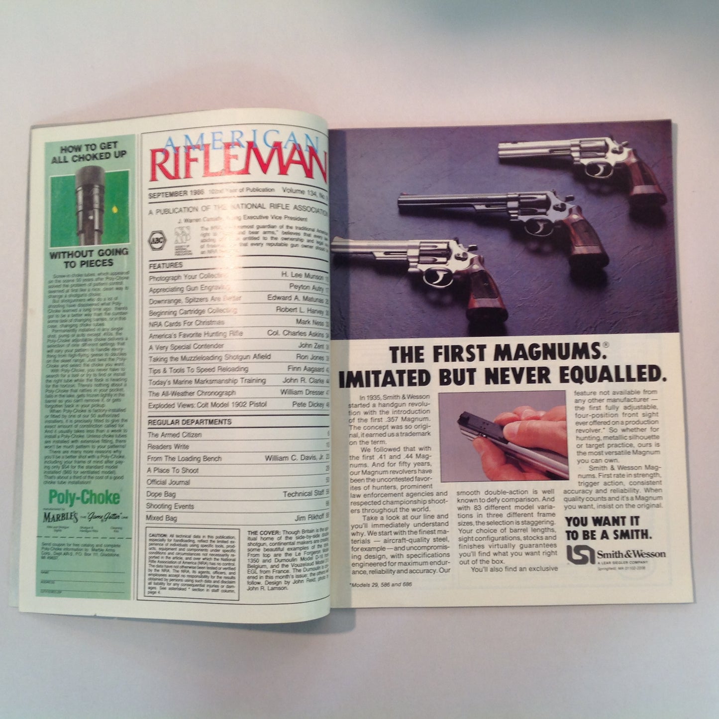 Vintage Sep 1986 American Rifleman Magazine Exploded Views: Colt 1902 Marine Marksmanship Muzzleloading Shotgunning