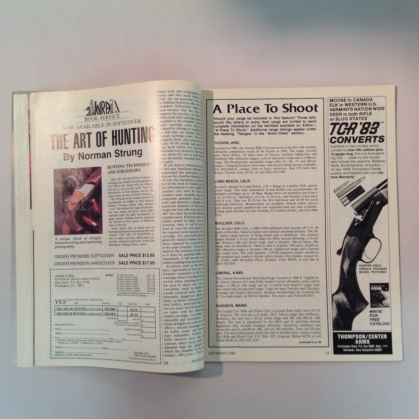 Vintage Sep 1986 American Rifleman Magazine Exploded Views: Colt 1902 Marine Marksmanship Muzzleloading Shotgunning