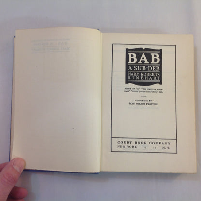 Vintage 1941 Hardcover BAB: A Sub-Deb Mary Roberts Rinehart Court Book Co Special