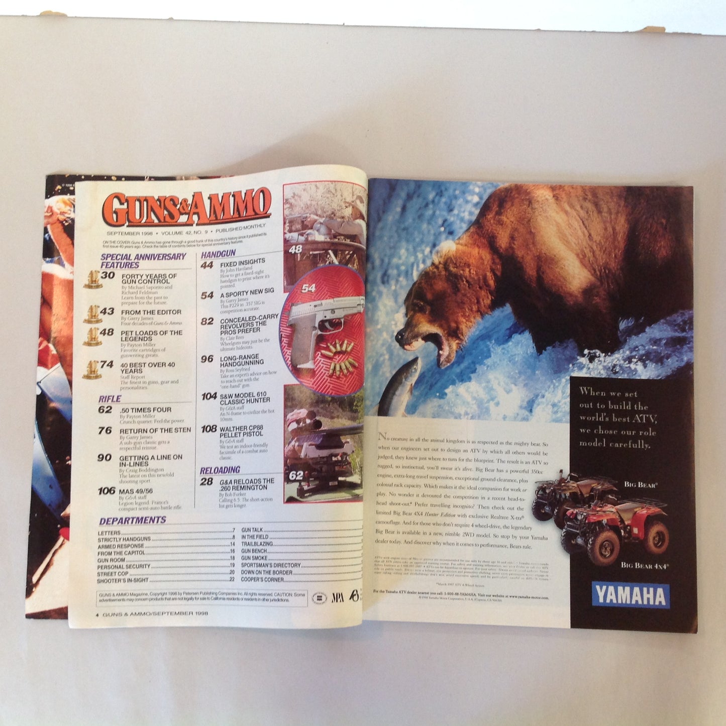 Vintage Sep 1998 Guns & Ammo Magazine 40th Anniversary Giant Collector's Edition