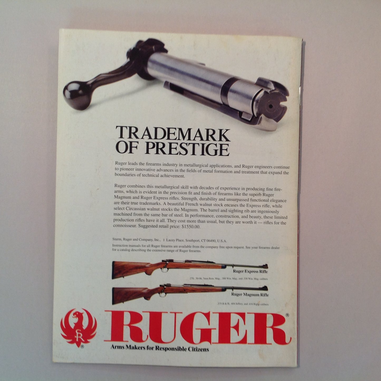 Vintage Nov/Dec American Rifleman Magazine Taurus Goes .45 ACP .30-06 Cartridge Shotgun For a Princess Camp Perry Report