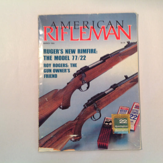 Vintage Mar 1984 American Rifleman Magazine Ruger's New Rimfire: Model 77/72 Roy Rogers Gun Owner's Friend