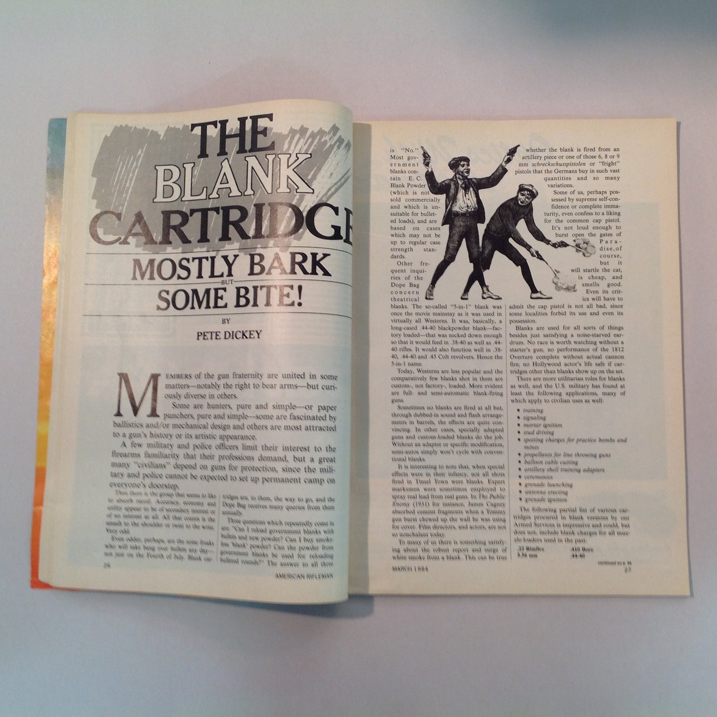 Vintage Mar 1984 American Rifleman Magazine Ruger's New Rimfire: Model 77/72 Roy Rogers Gun Owner's Friend