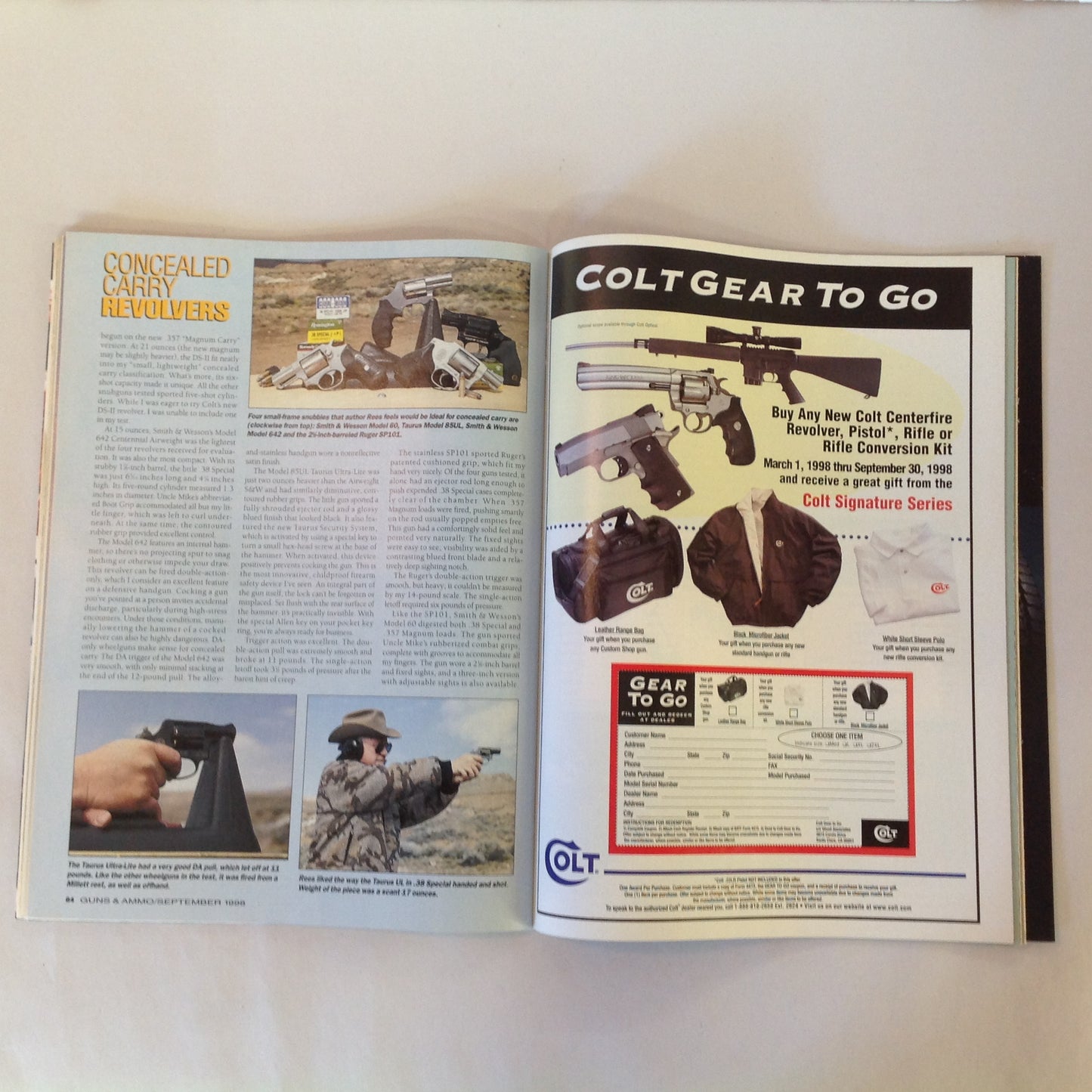 Vintage Sep 1998 Guns & Ammo Magazine 40th Anniversary Giant Collector's Edition