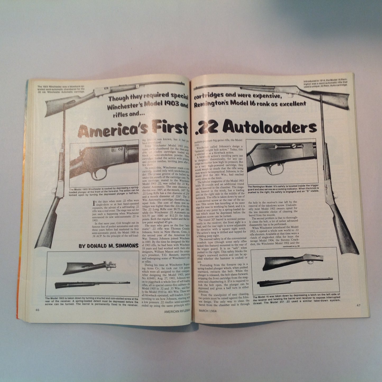 Vintage Mar 1984 American Rifleman Magazine Ruger's New Rimfire: Model 77/72 Roy Rogers Gun Owner's Friend