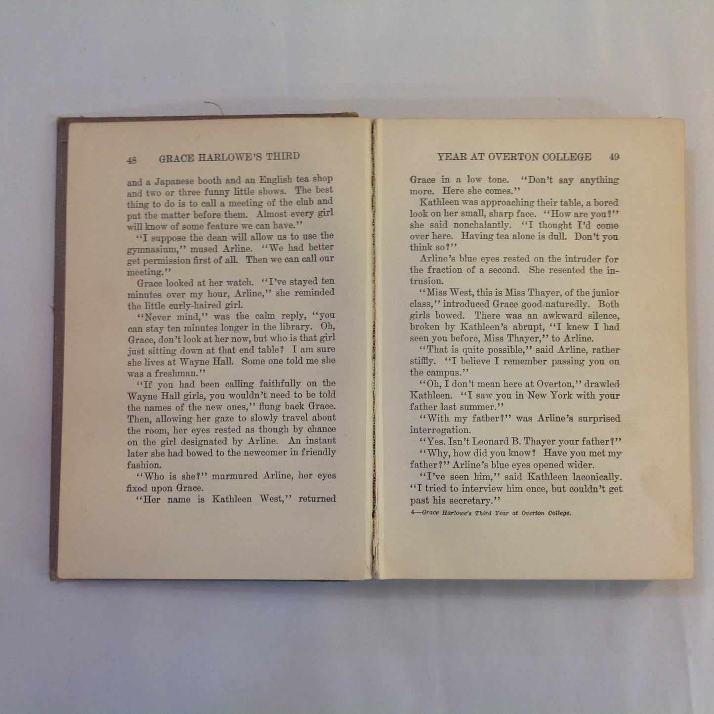 Antique 1914 Hardcover Grace Harlowe's Third Year at Overton College (The College Girls Series) Jessie Graham Flower, AM