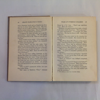 Antique 1914 Hardcover Grace Harlowe's Third Year at Overton College (The College Girls Series) Jessie Graham Flower, AM