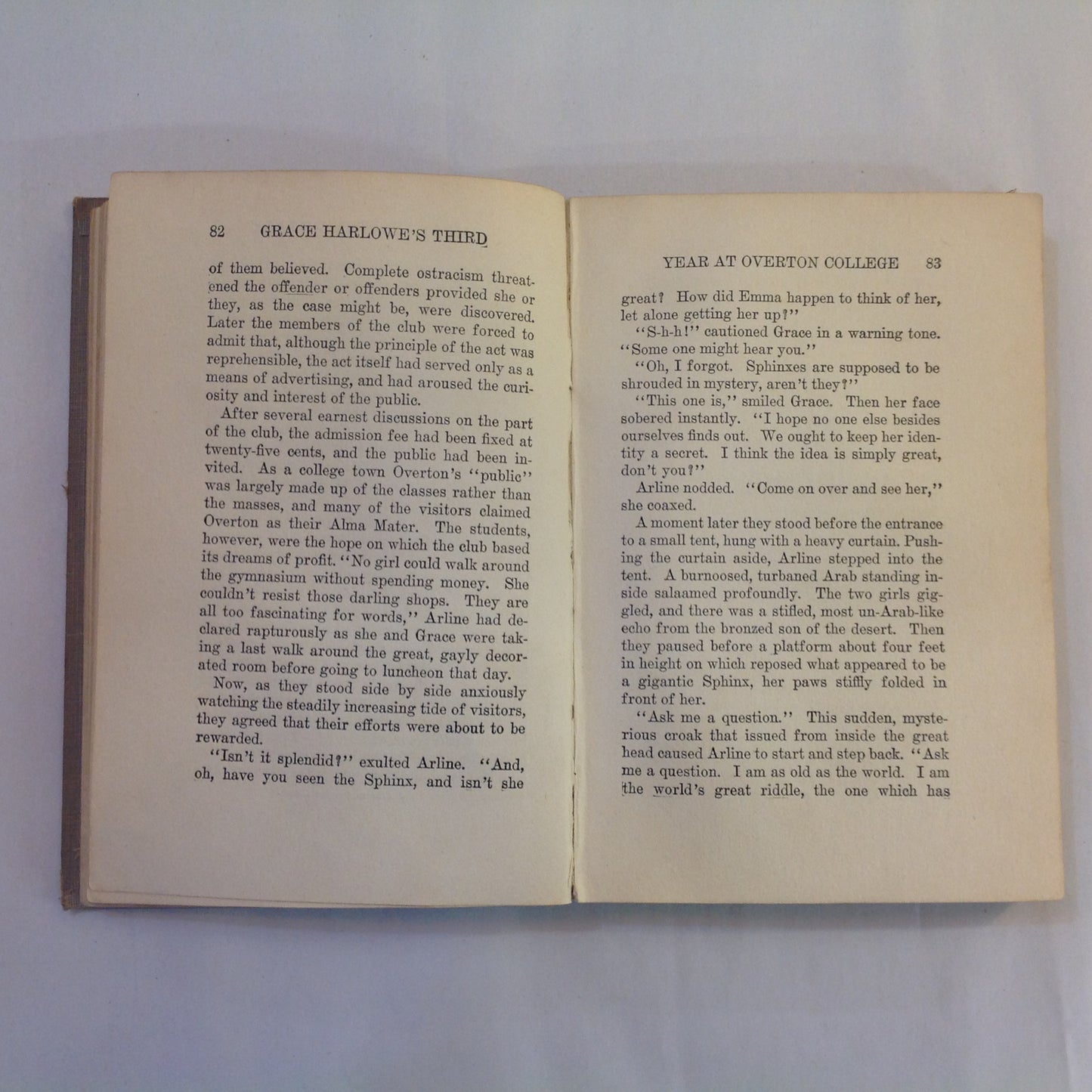 Antique 1914 Hardcover Grace Harlowe's Third Year at Overton College (The College Girls Series) Jessie Graham Flower, AM