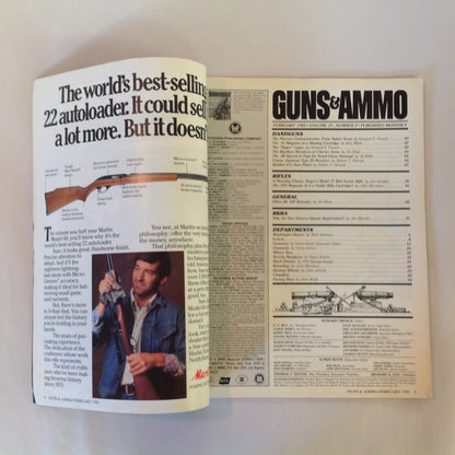 Vintage Feb 1983 Guns & Ammo Magazine Ruger M-77 Super Luger Hunting Loads Japanese Revolver