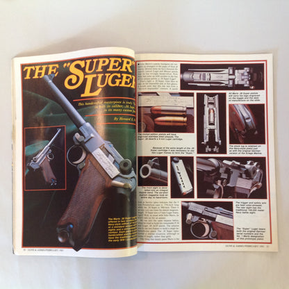 Vintage Feb 1983 Guns & Ammo Magazine Ruger M-77 Super Luger Hunting Loads Japanese Revolver