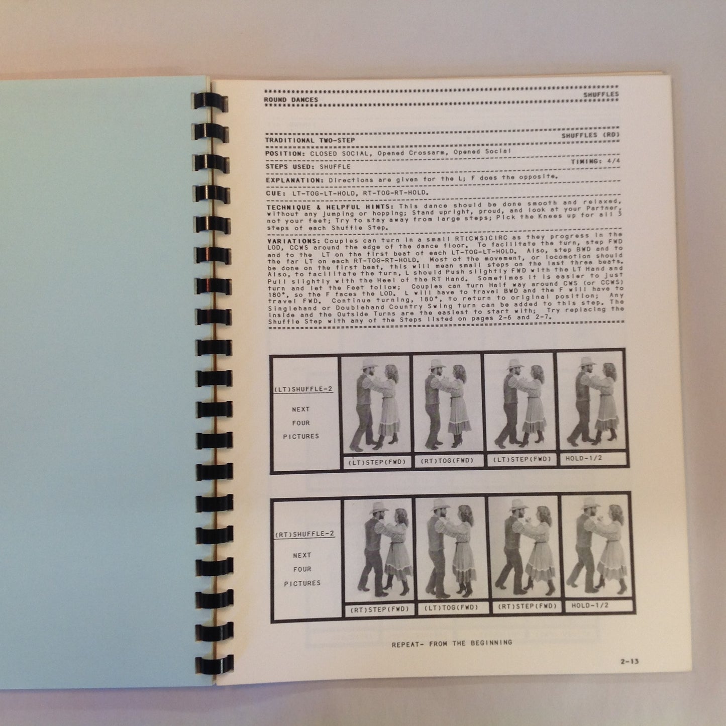 Vintage 1983 Spiral Bound Country & Western Dance Manual Michael Femiano Swing Round Two Step Line