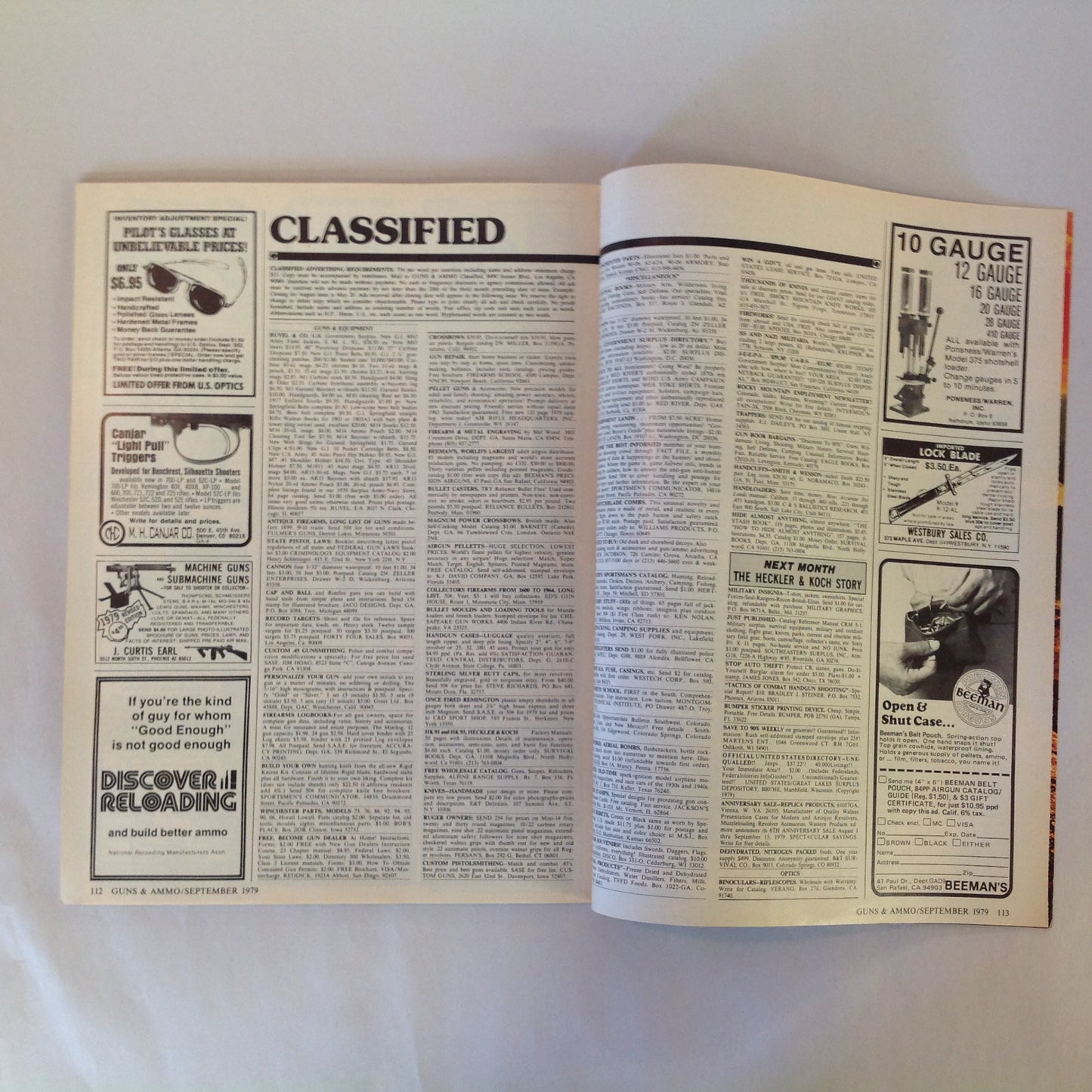 Vintage Sep 1979 Guns & Ammo Magazine .22 Rimfire Rifle Roundup Safari Arms Winchester Luftwaffe Colt 1860