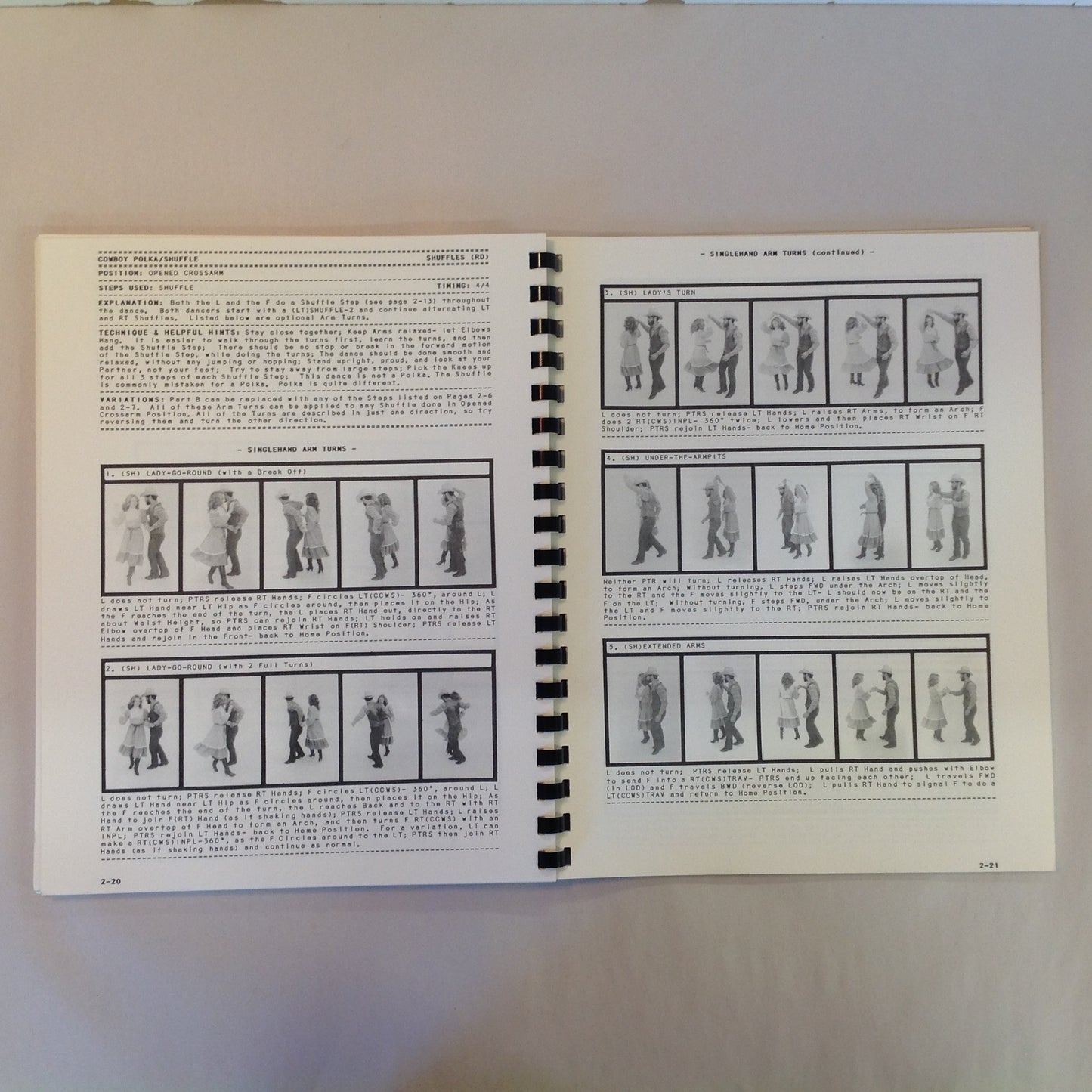 Vintage 1983 Spiral Bound Country & Western Dance Manual Michael Femiano Swing Round Two Step Line