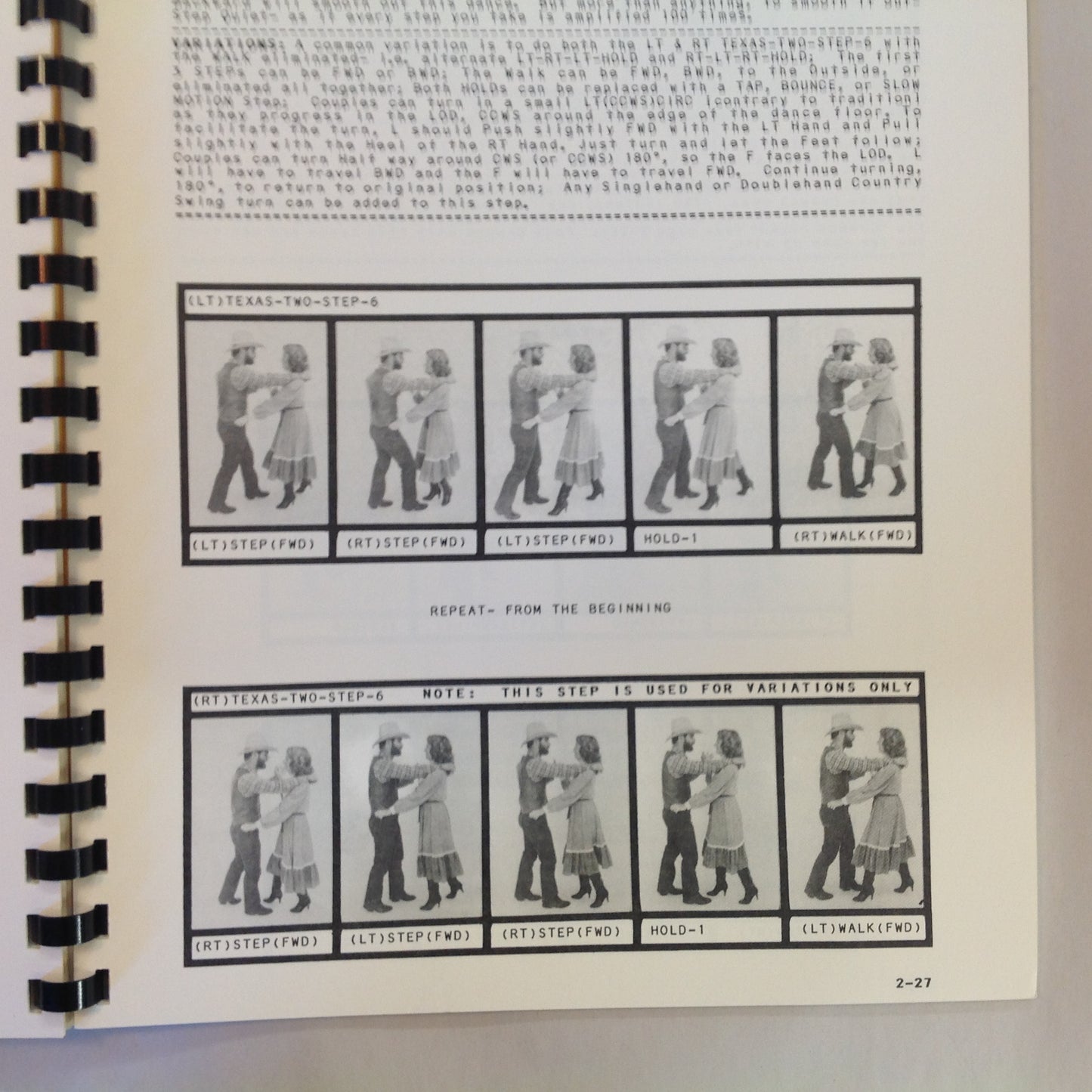 Vintage 1983 Spiral Bound Country & Western Dance Manual Michael Femiano Swing Round Two Step Line