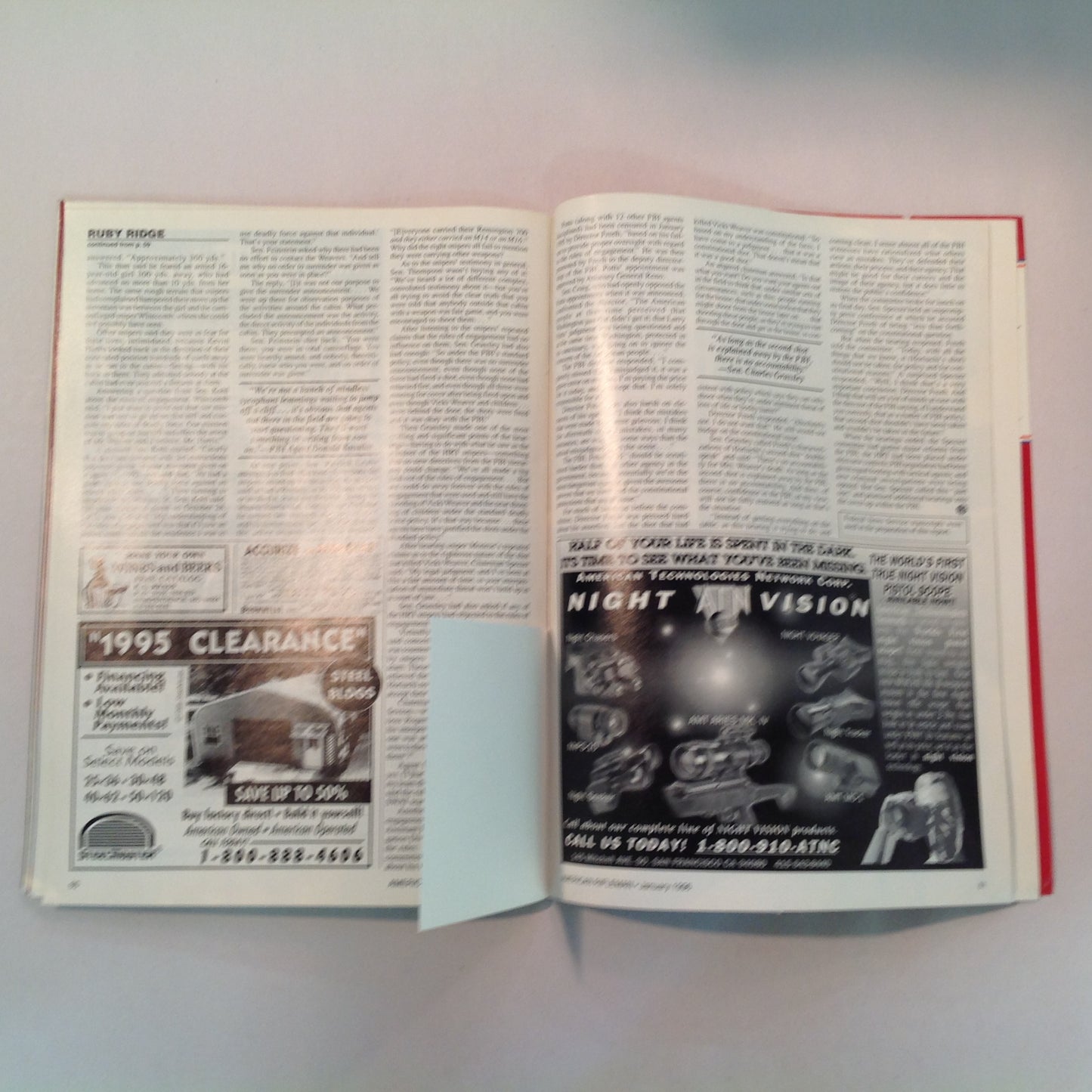 Vintage Jan 1996 American Rifleman Magazine Celebrating 125 Years NRA Ruger P944 Truth at Ruby Ridge
