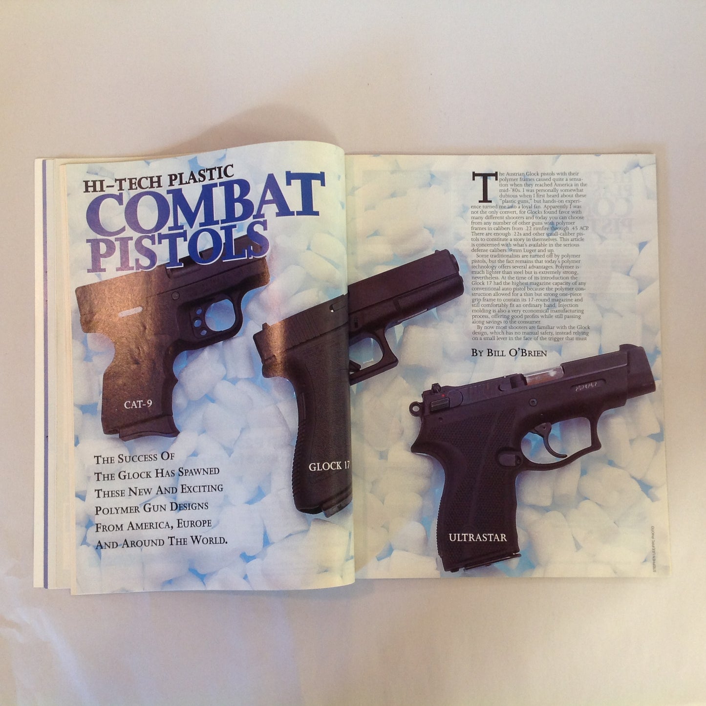 Vintage Mar 1995 Guns & Ammo Magazine 4Gun Combat Shootout Plastic Pistol