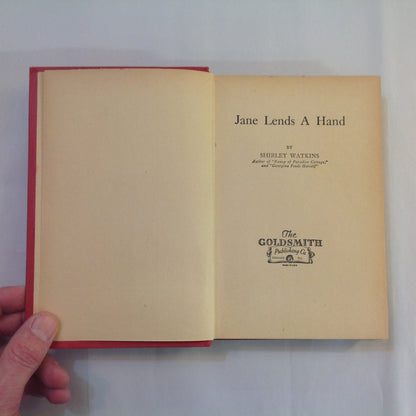 Antique 1923 Hardcover Jane Lends A Hand Shirley Watkins Goldsmith First