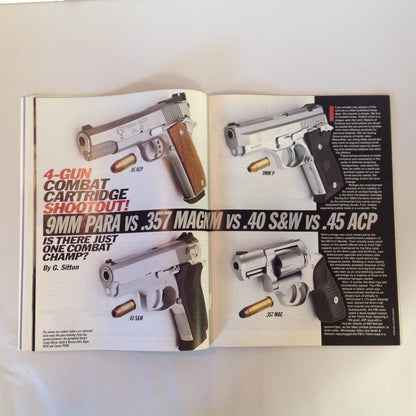 Vintage Mar 1995 Guns & Ammo Magazine 4Gun Combat Shootout Plastic Pistol