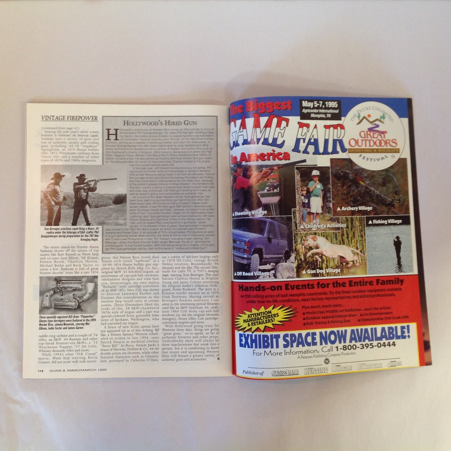 Vintage Mar 1995 Guns & Ammo Magazine 4Gun Combat Shootout Plastic Pistol