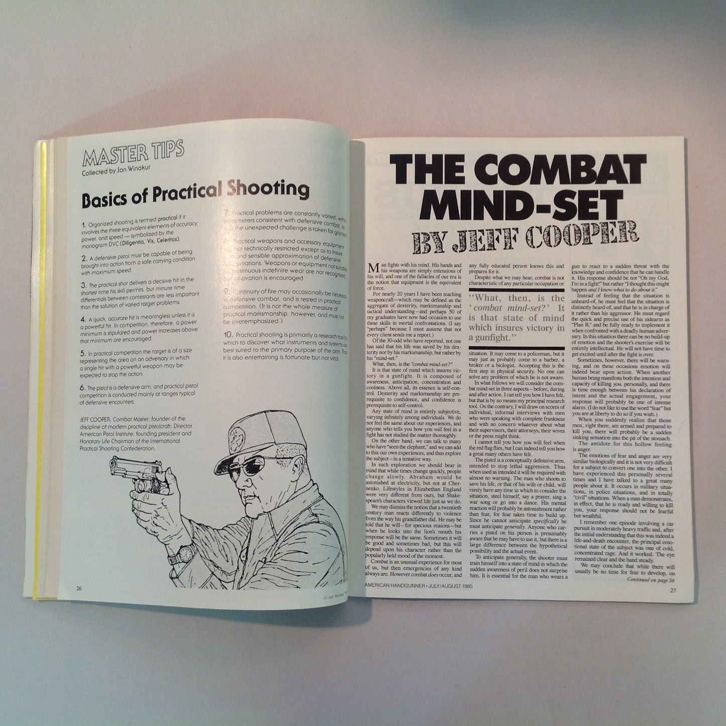 Vintage Jul/Aug 1985 American Handgunner Magazine The Wilson Accu-Comp .32 H&R Magnum Taurus M-66 Handguns of the Safari Club