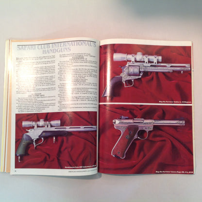Vintage Jul/Aug 1985 American Handgunner Magazine The Wilson Accu-Comp .32 H&R Magnum Taurus M-66 Handguns of the Safari Club
