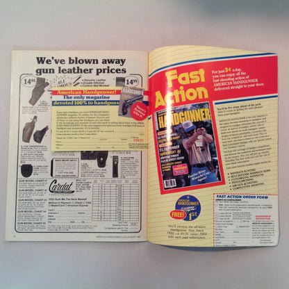 Vintage Jul/Aug 1985 American Handgunner Magazine The Wilson Accu-Comp .32 H&R Magnum Taurus M-66 Handguns of the Safari Club