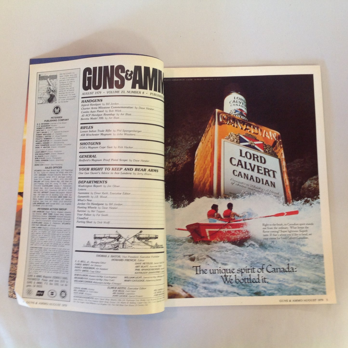 Vintage Aug 1979 Guns & Ammo Magazine Colt Charter Arms Commemorative