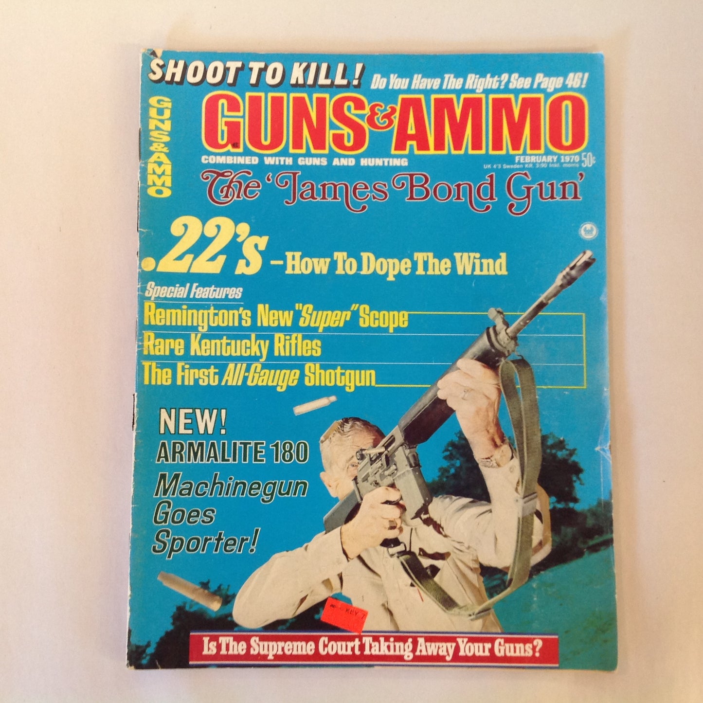 Vintage Feb 1970 Guns & Ammo Magazine .22's Armalite 180