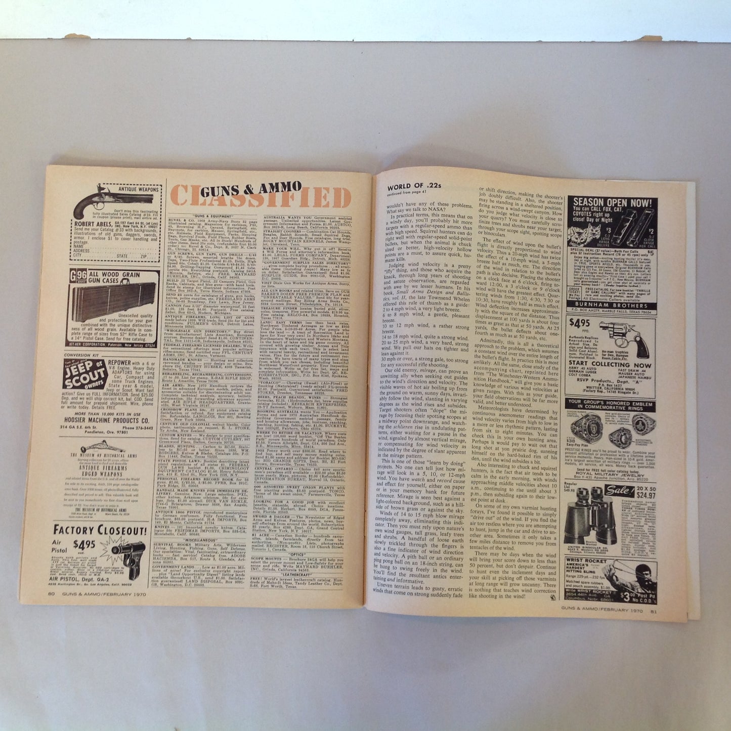 Vintage Feb 1970 Guns & Ammo Magazine .22's Armalite 180