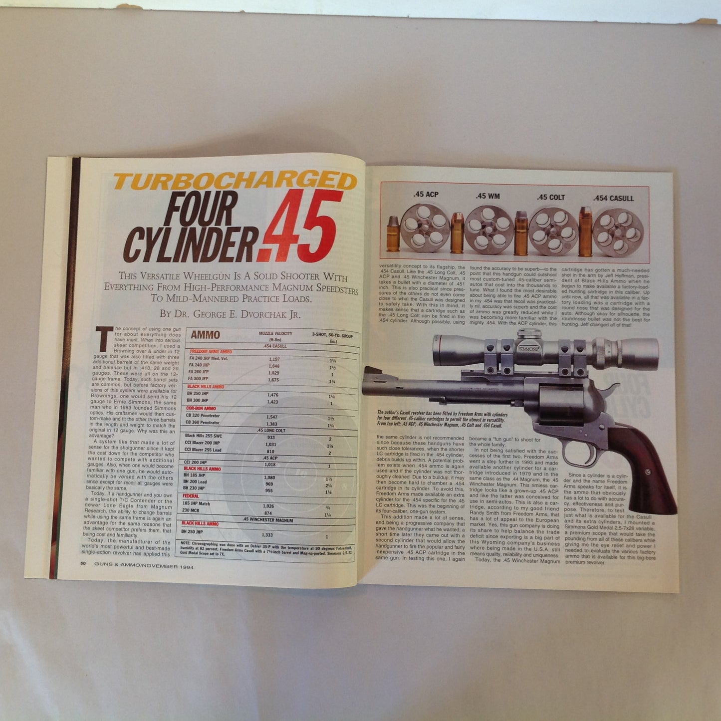 Vintage Nov 1994 Guns & Ammo Magazine Home Defense Handguns