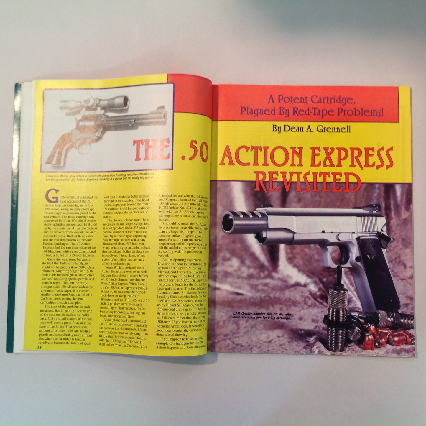 Vintage Sep 1994 Gun World Magazine New Rugers Browning's .410 Pump Japan's Arisaka .50 AE Grizzly Action Shooting Ken Hoy Custom Skinner