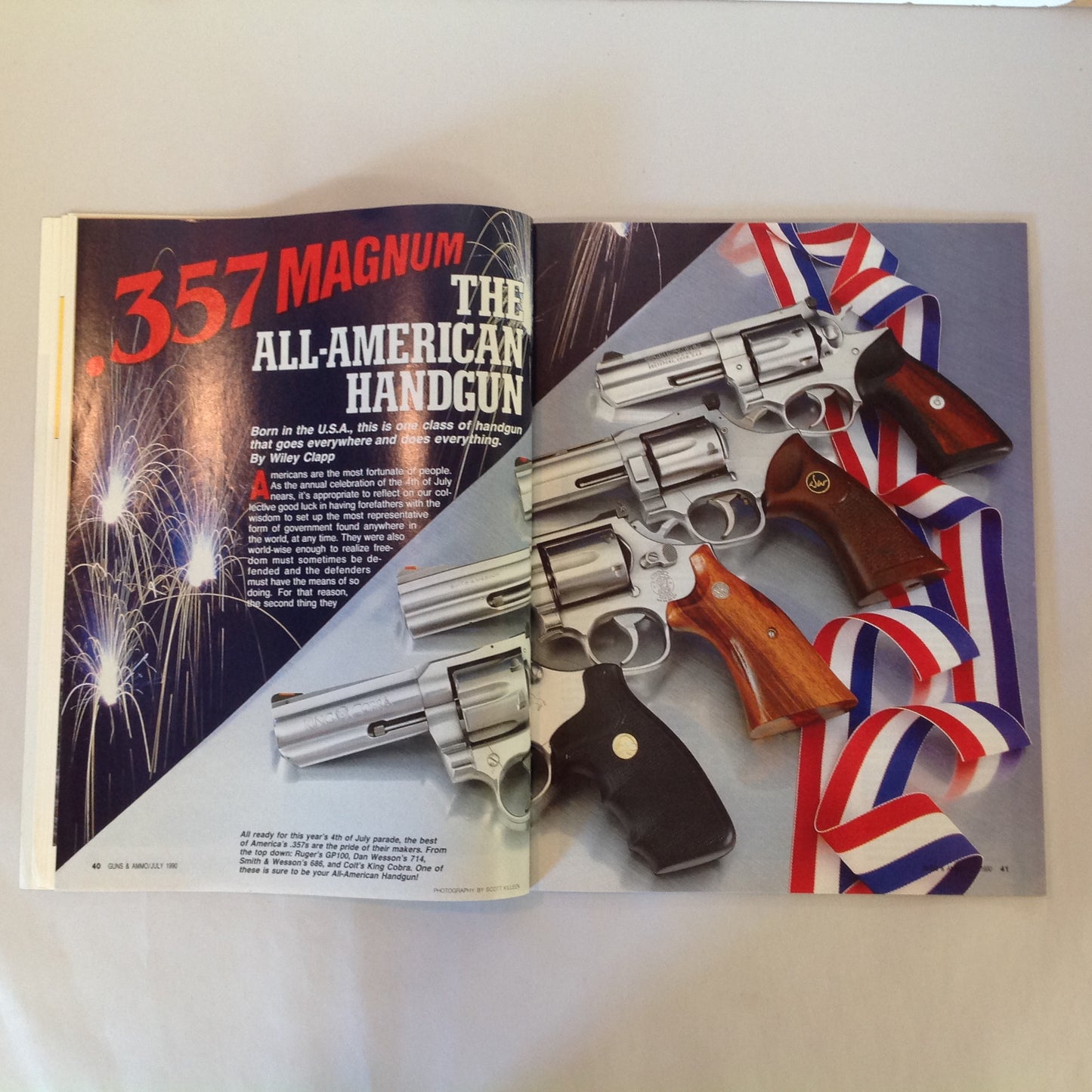 Vintage Jul 1990 Guns & Ammo Magazine .357 Magnum All American Handgun